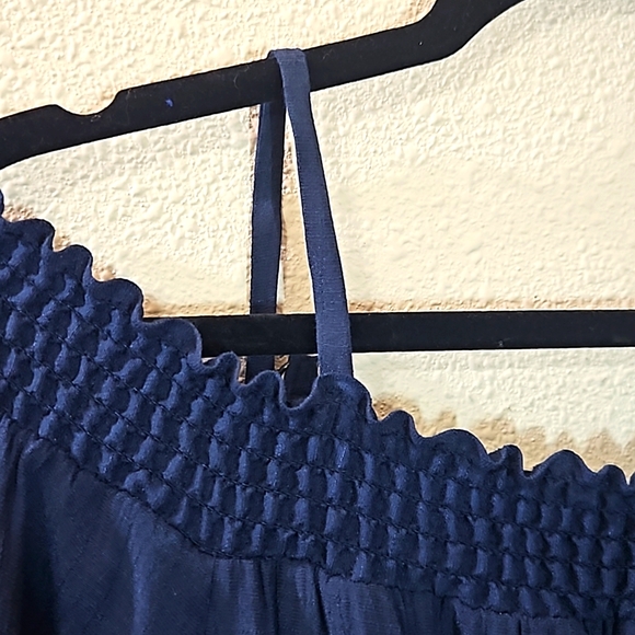 BCX Navy Blue Cold Shoulder Flowy Dress Size Small - Picture 3 of 11